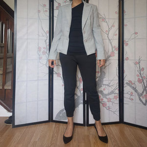 Express Grey Blazer with Animal Print Lining